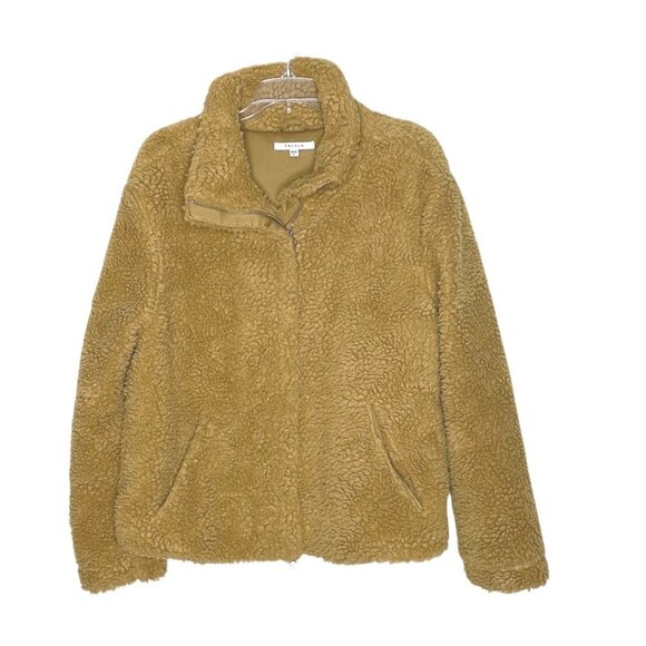 Pacsun camel fuzzy faux fur teddy comfy fall zip up‎ oversized jacket size XS/S - Picture 1 of 16
